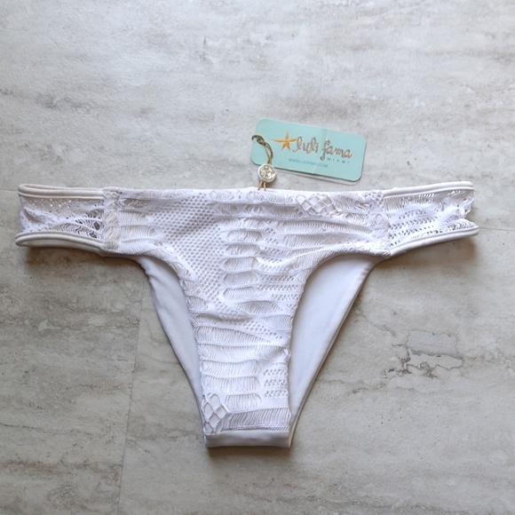Luli Fama Other - Luli Fama Carnaval White Crochet Swim Bottoms NWT IR - M